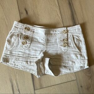 Express Cream linen Shorts